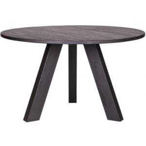 Rundt spisebord i egetræ Ø129 cm - Sort