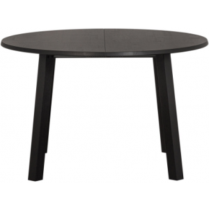 Rundt spisebord med udtræk i egetræ 120 x 120-160-200 cm - Sort