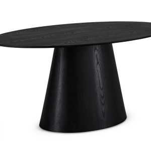 Samba ovalt spisebord 160x90 cm i ege finér sort