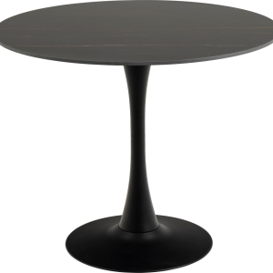 Signature Kalina kvadratisk spisebord 90x90 cm mat sort Grantham keramik med trompetstel i stål