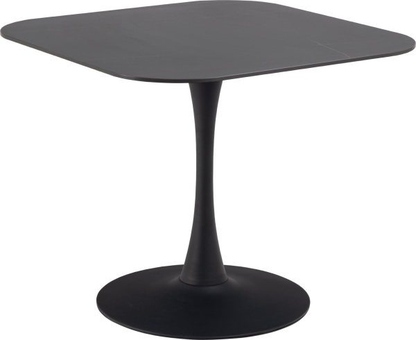 Signature Kalina spisebord firkantet 90x90 cm mat sort Grantham keramik trompetstel