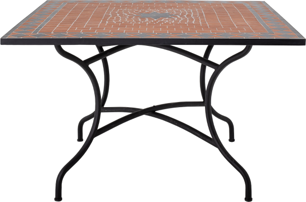 Spisebord Creative Collection Hellen 110x110 cm rød mosaikglasbordplade med sort stel