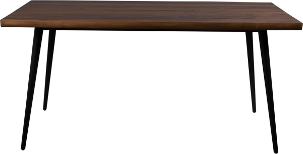 Spisebord Dutchbone Alagon 160x90 cm valnødfiner bordplade med sorte pulverlakerede stålben