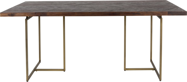 Spisebord Dutchbone Class - mudderbrun akaciefiner & sort stål 180x90 cm