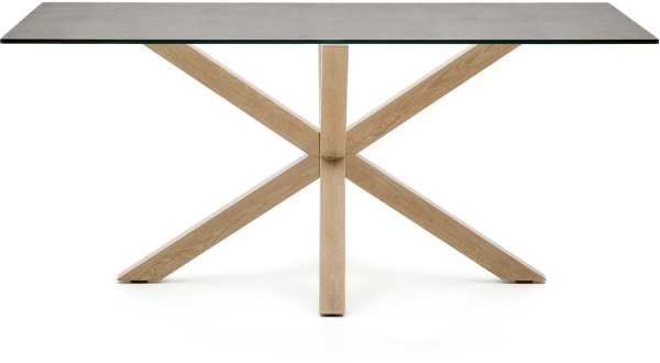 Spisebord Kave Home Arya sort keramisk bordplade stålstel 160x90 cm