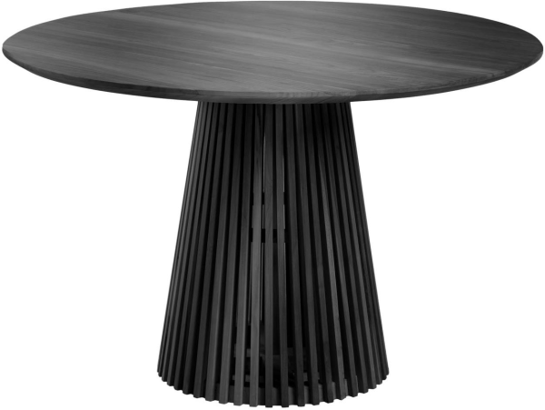 Spisebord Kave Home Jeanette Rund Ø120 cm Sort Massivt Mindi-Træ Til 6 Personer