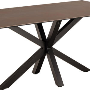 Spisebord Signature Bellona 160x90 cm rusten brun Lemco keramikbordplade mat sort stel