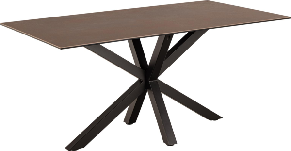 Spisebord Signature Bellona 160x90 cm rusten brun Lemco keramikbordplade mat sort stel