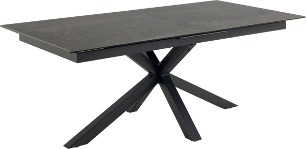 Spisebord Signature Bellona 240x100 cm i sort Fairbanks keramik med mat sort stel og synkron udtræk