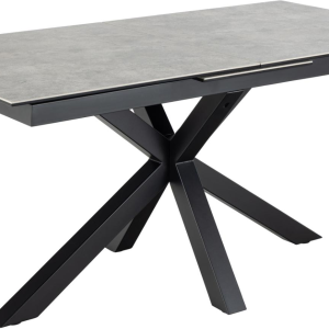 Spisebord Signature Bellona i grå Anista keramik med mat sort stålstel 210x90 cm