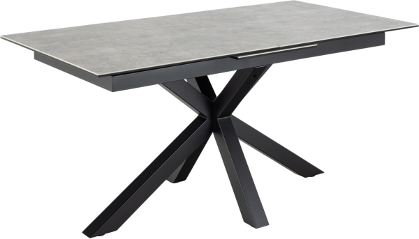 Spisebord Signature Bellona i grå Anista keramik med mat sort stålstel 210x90 cm