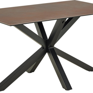 Spisebord Signature Bellona i rustenbrun keramik med sort stålstel 135x80 cm