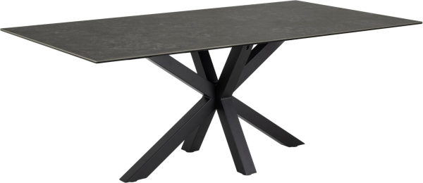 Spisebord Signature Bellona rektangulært i sort Fairbanks keramik 200x100 cm