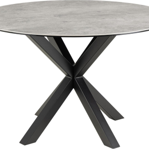 Spisebord Signature Bellona rund Ø119 cm keramik grå Anista mat sort stålstel