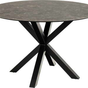 Spisebord Signature Bellona rund Ø119 cm sort Fairbanks keramik med sort stålstel