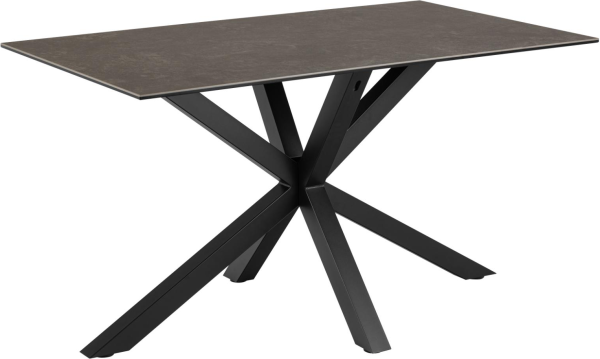Spisebord Signature Bellona sort Fairbanks keramisk top 135x80 cm stålstel