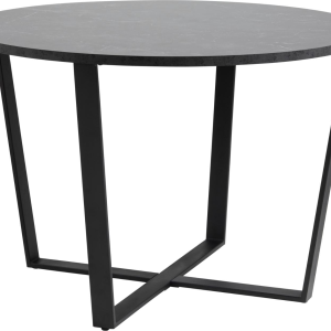 Spisebord Signature Fianna Ø110 cm sort marmor Izmir melamin stel mat sort stål