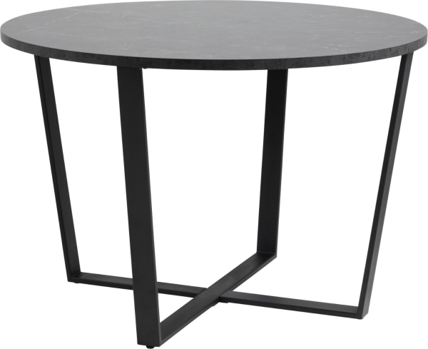 Spisebord Signature Fianna Ø110 cm sort marmor Izmir melamin stel mat sort stål