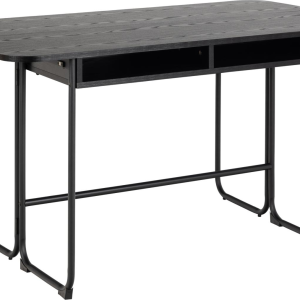 Spisebord Signature Odelara - sort ask melamin & pulverlakeret stålstel 140x80x77 cm