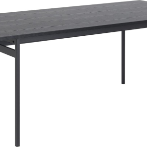 Spisebord Signature Orlina 200x90 cm askesort melamin med pulverlakerede mat sort stålben