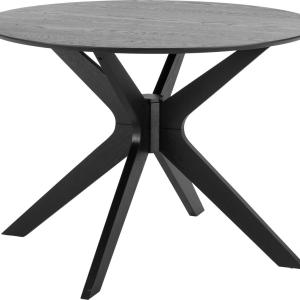Spisebord Signature Priselle rundt Ø105 cm mat sort egetræsfinér