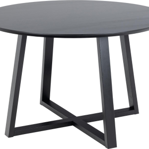 Spisebord Signature Thalira rundt Ø120 cm H75 sort PU-lakeret egefiner