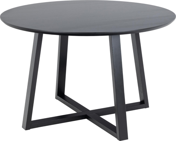Spisebord Signature Thalira rundt Ø120 cm H75 sort PU-lakeret egefiner