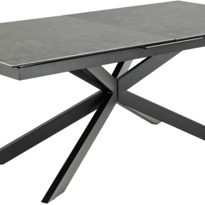 Spisebord Signature Unaelle - sort Fairbanks keramik 240x100 cm med synkron udtræk og opbevaring