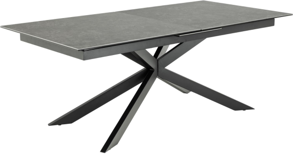 Spisebord Signature Unaelle - sort Fairbanks keramik 240x100 cm med synkron udtræk og opbevaring