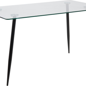 Spisebord Signature Valona klar hærdet glas mat sort stål 140x80 cm