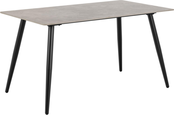 Spisebord Signature Zorina 140x80x75 cm - grå Batis keramik & mat sort stål