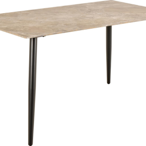 Spisebord Signature Zorina med brun Aberta-keramik og mat sort stålstel 140 x 80 cm
