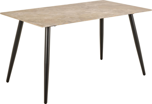 Spisebord Signature Zorina med brun Aberta-keramik og mat sort stålstel 140 x 80 cm