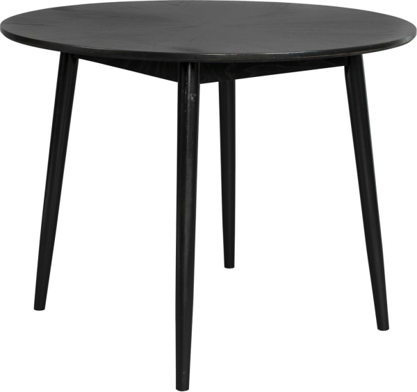 Spisebord Studio White Fabio rund Ø100 x H75 cm sort egefiner med massivt egetræ understel