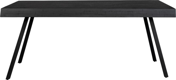 Spisebord Studio White Suri i teaktræ med sort lakeret finish og metalstel 160x78x76 cm