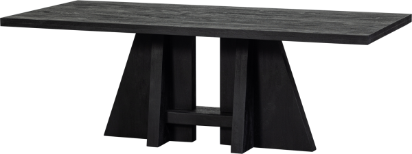 Spisebord WOOOD Collection Kean mat sort mangotræ plankebord 100x220 cm