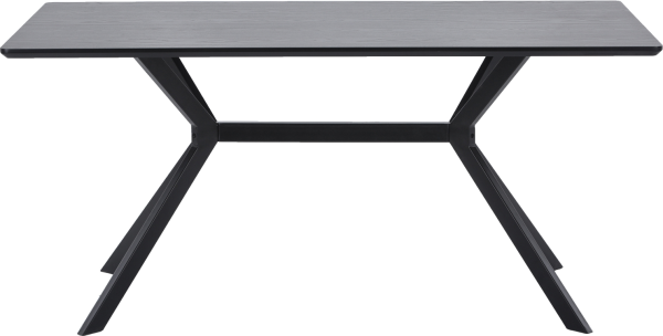 Spisebord WOOOD Exclusive Bruno, MDF/stål, 160x90x75 cm, mat sort