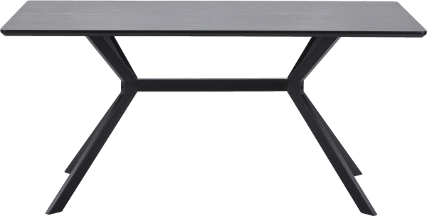 Spisebord WOOOD Exclusive Bruno - Sort mat MDF & stålramme, 200x90 cm til 6-8 personer