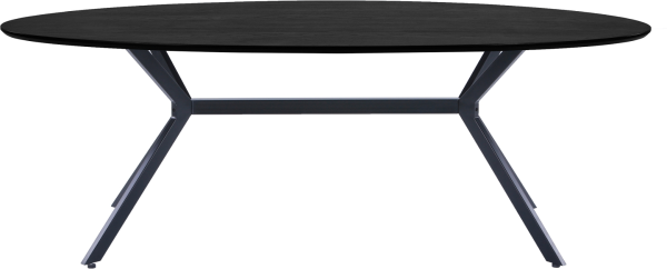 Spisebord WOOOD Exclusive Bruno oval 220x100x75 cm mat sort MDF/stål til 6-8 pers.
