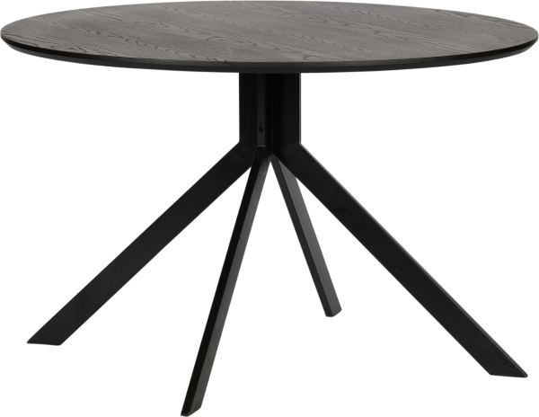 Spisebord WOOOD Exclusive Bruno rund Ø120 cm mat sort MDF/stål
