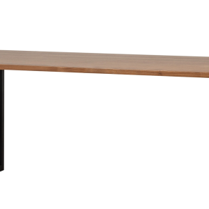 Spisebord WOOOD Jimmy plankebord i valnødsfinér med matte sorte metalben, 200x90 cm