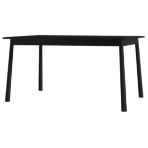 Spisebord i egetræ og egetræsfinér H75 x B150 x D90 cm - Sort