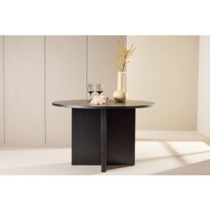 TRADA Rundt spisebord med udtræk i mdf H74 x Ø120 - 170 cm - Sort