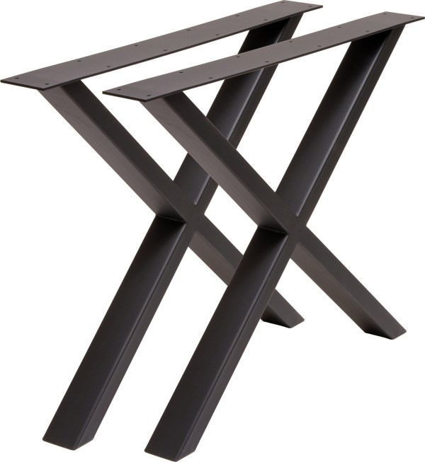 Understel til spisebord Nielsen Design Lucas krydsben 2 stk sort pulverlakeret metal