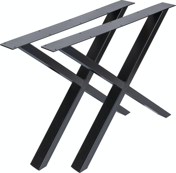 Understel til spisebord Nielsen Design Oscar - sort pulverlakeret krydsstel H71,5 x B75,5 cm bæreevne 200 kg
