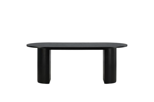 VENTURE DESIGN Bianca spisebord, oval - sort finér (200x90)