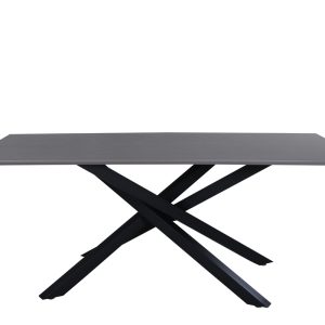 VENTURE DESIGN Piazza spisebord, rektangulær - grå finér og sort stål (180x90)