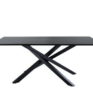 VENTURE DESIGN Piazza spisebord, rektangulær - sort finér og sort stål (180x90)