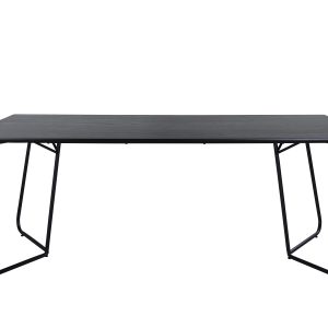 VENTURE DESIGN Pippi spisebord, rektangulær - sort finér og sort stål (190x90)