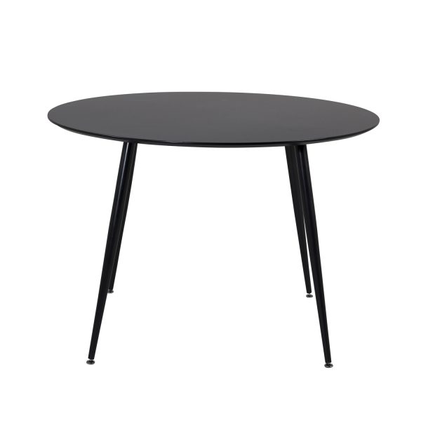 VENTURE DESIGN Silar spisebord - sort MDF og sort metal (Ø100)